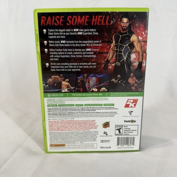 WWE 2K16 (Microsoft Xbox 360, 2015) CIB Complete In Box - Picture 2 of 3